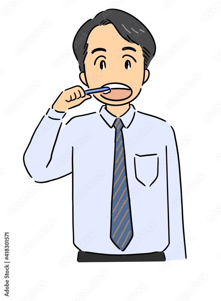 歯磨きをする男性 歯磨きをする男性