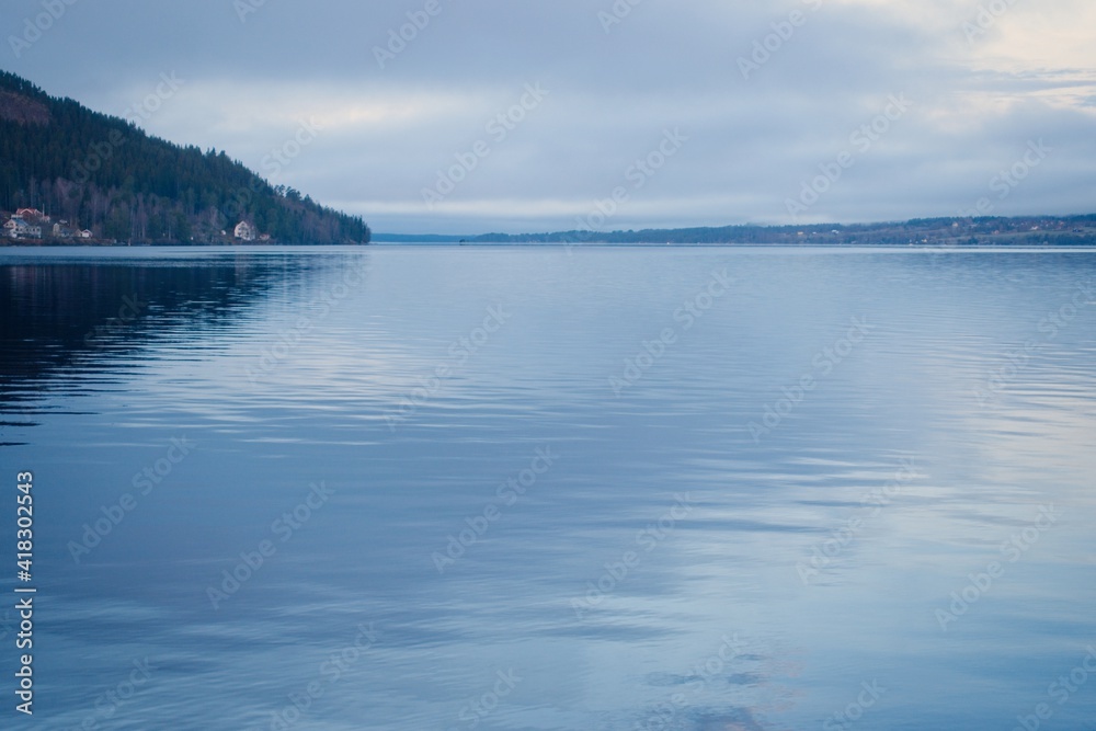 View of the hill on the island of Frösön and Lake Storsjön