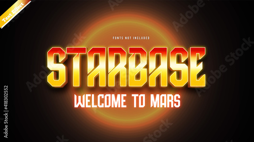 Starbase text effect template with 3d style editable font effect photo