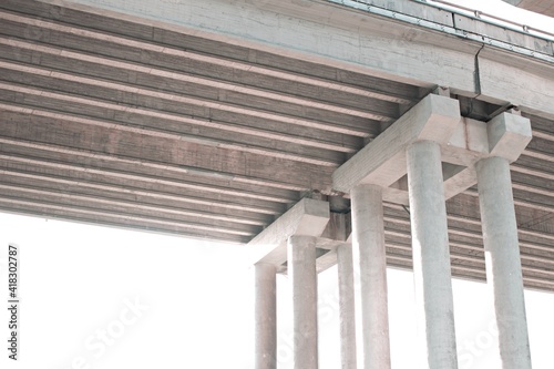 shot of a highway bridge during construction