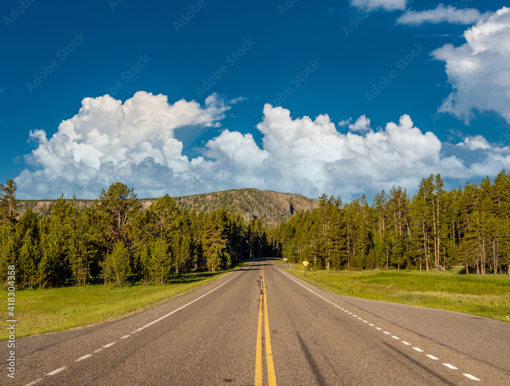 Highway in Yellowstone National Park