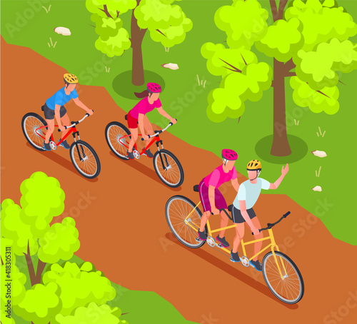 Grandparents And Grandchildren Background Illustration