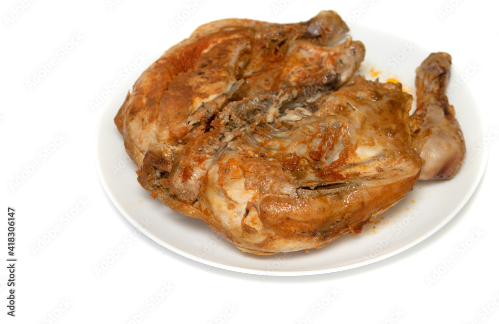 chicken tobacco fried chicken on white chicken tobacco fried chicken on white