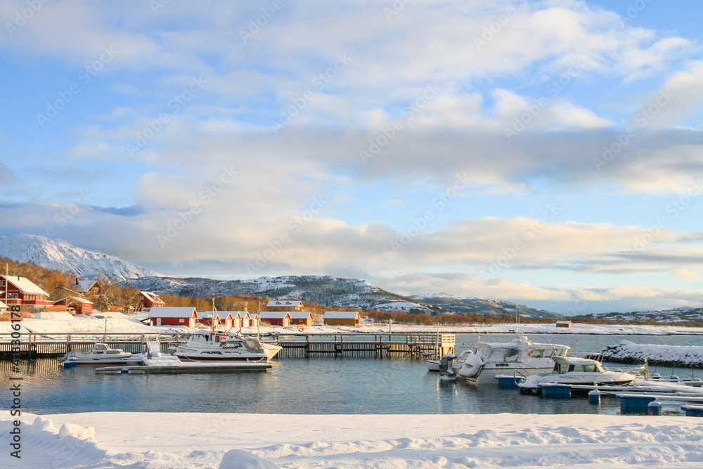 Marina in coastal city Brønnøysund,Helgeland,Nordland county,Norway,scandinavia,Europe