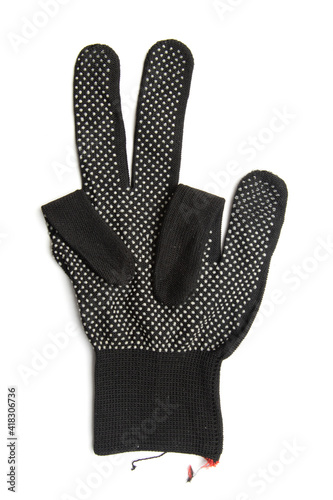 black glove isolated on white background
