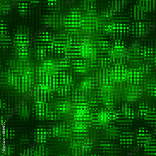 Abstract green square line pattern background, green glowing background