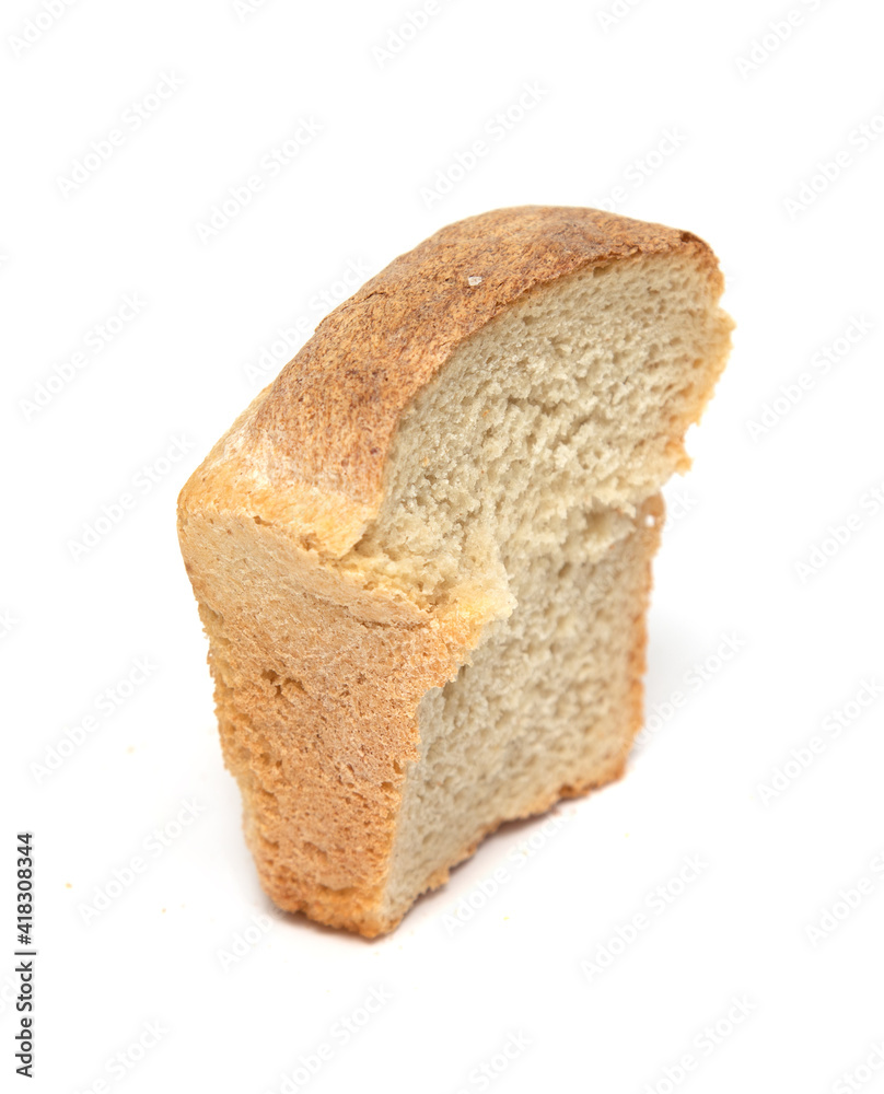 slice of white bread isolated on white background slice of white bread isolated on white background