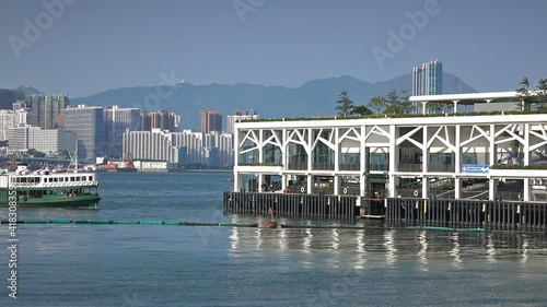 Star ferry comes to the pier, Hong Kong