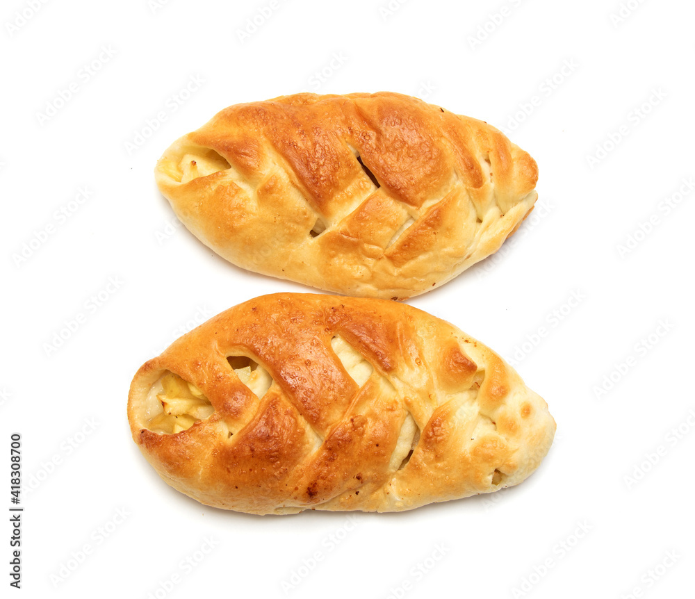 baked pie with filling on white baked pie with filling on white