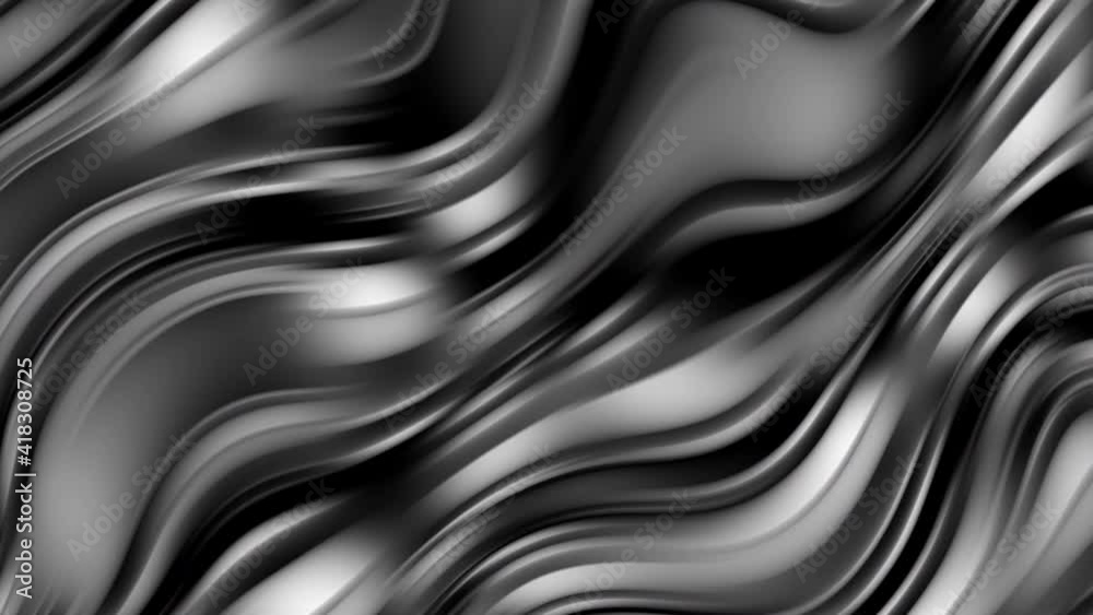 Futuristic silver loop video. 3D  gradient luxury fluidly created with gradient metallic colors. Liquid that floats while rotating looped background. Glamorous modern floating vivid motion graphics.