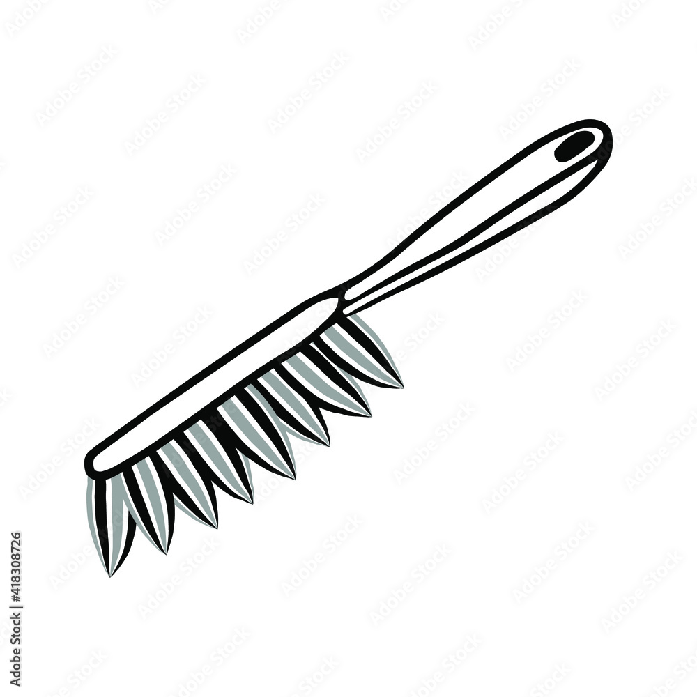 Sketch of a brush with a handle. A tool for cleaning the house. Vector illustration. Sketch of a brush with a handle. A tool for cleaning the house. Vector illustration.
