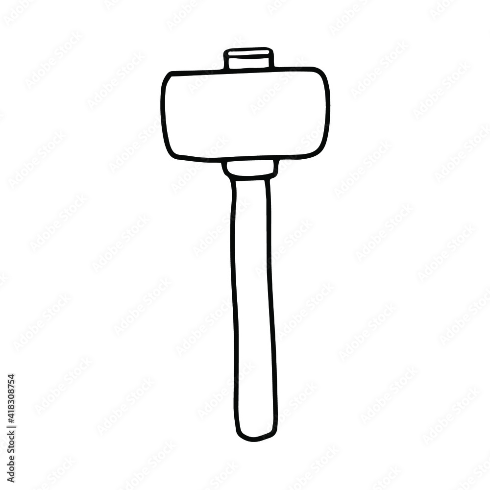 Sketch of a hammer. Vector element for the design. Sketch of a hammer. Vector element for the design.