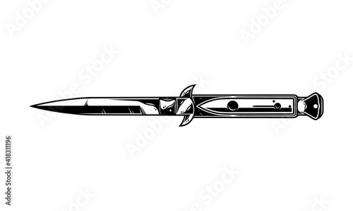 Switchblade Blackwork Tattoo Design
