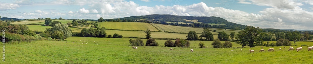 Panoramic countryside scenery in the UK.