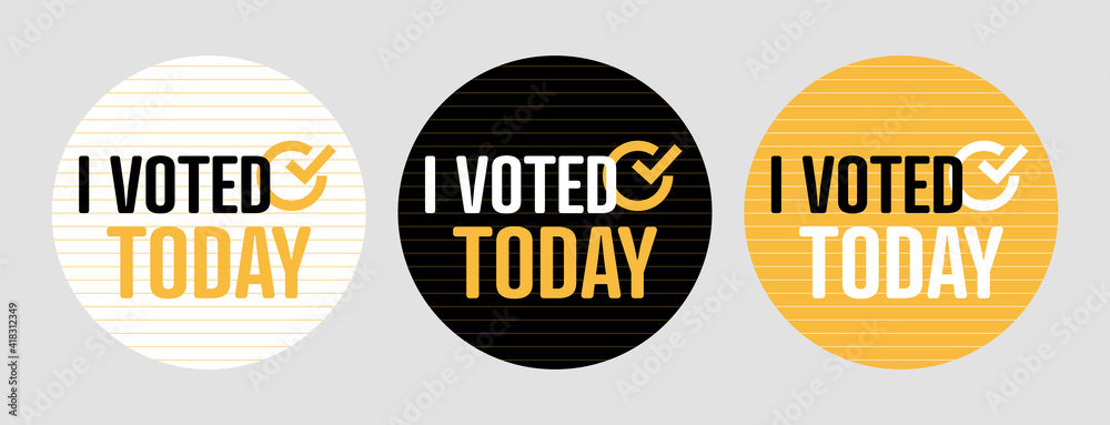 I voted today Stamps. Flat vector logo.