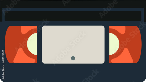 vhs cassette illustration blue orange white 