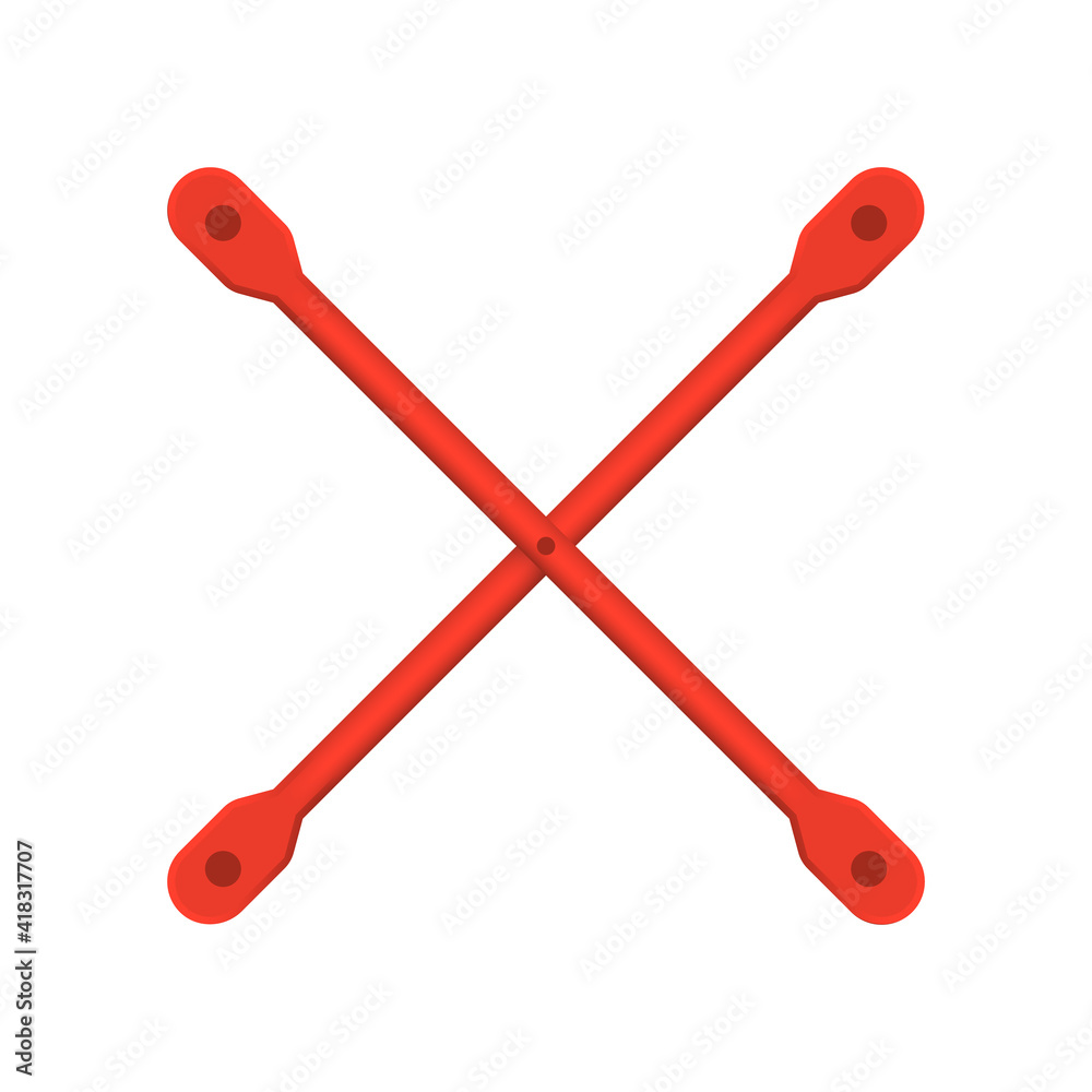 Cross brace vector design. Safety equipment or part of modular H frame scaffold system. Consist of diagonally pipe or tube for rigidity. For built stage and temporary working platform in construction. Cross brace vector design. Safety equipment or part of modular H frame scaffold system. Consist of diagonally pipe or tube for rigidity. For built stage and temporary working platform in construction.