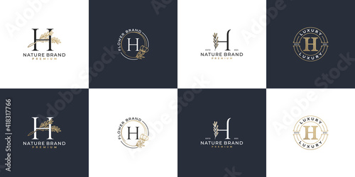 abstract logo initial letter h logo template