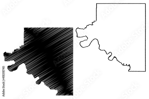 Osage County, Oklahoma State (U.S. county, United States of America, USA, U.S., US) map vector illustration, scribble sketch Osage map photo