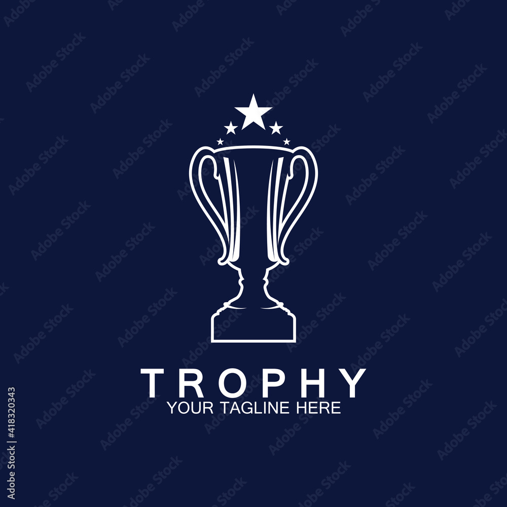 Trophy vector logo icon.champions trophy logo icon for winner award logo template Trophy vector logo icon.champions trophy logo icon for winner award logo template
