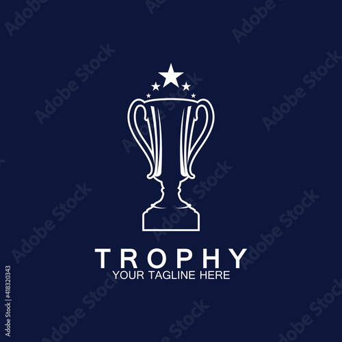 Trophy vector logo icon.champions  trophy logo icon for winner award logo template