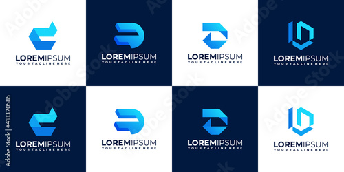 abstract logo initial monogram d logo design