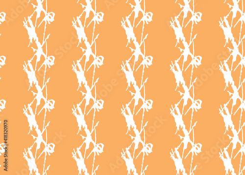 Vector texture background  seamless pattern. Hand drawn  orange  white colors.