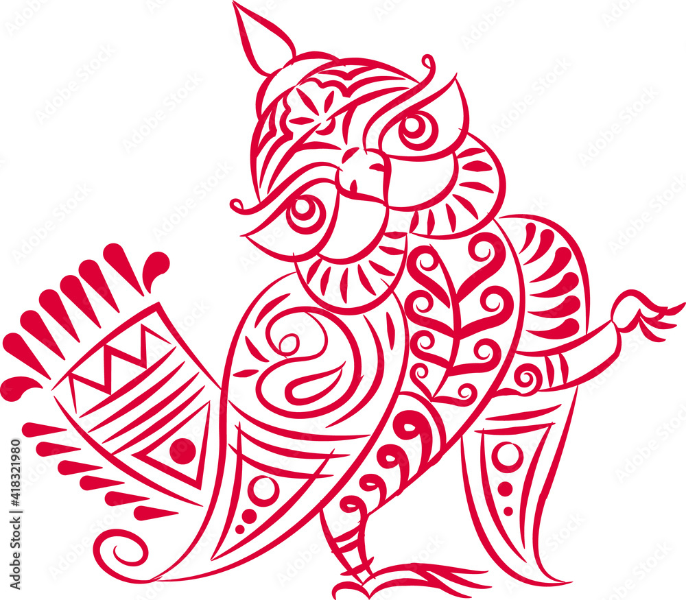 Obraz premium Indian Traditional and Cultural Alpona, Kolam, Rangoli, or Paisley, with a contemporary look. For textile/ fabric prints, phone case, greeting card. logo, calendar.