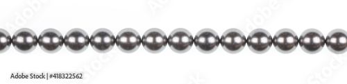 silver balls chain necklace isolated on white background