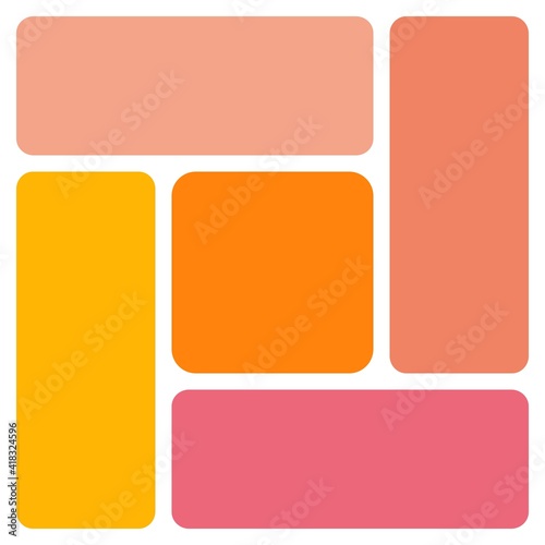 Collage in modern spring and summer colors - greeting card with copy space