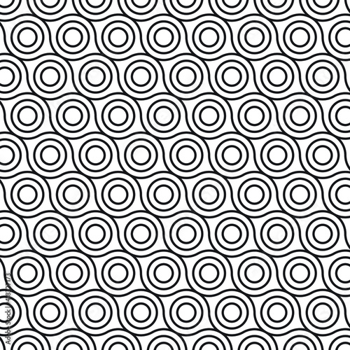 Abstract geometric circles pattern. Black and white background. Curvy waves pattern texture background