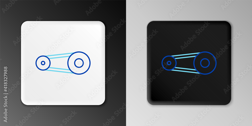 Line Timing belt kit icon isolated on grey background. Colorful outline concept. Vector. Line Timing belt kit icon isolated on grey background. Colorful outline concept. Vector.