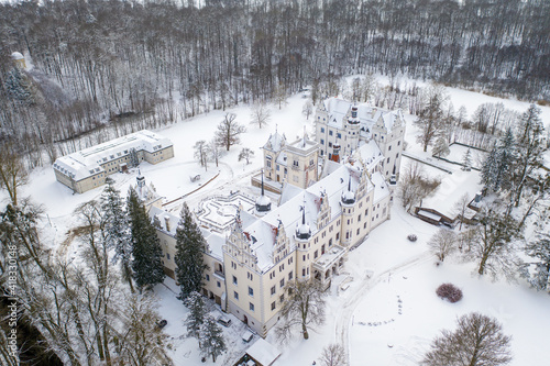 Aussicht auf Schloss Boitzenburg in der Uckermark im Winter photo