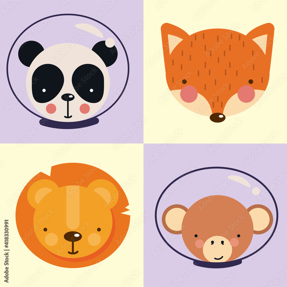 astronauts animals heads astronauts animals heads