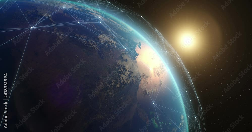 Earth covered with satellite network