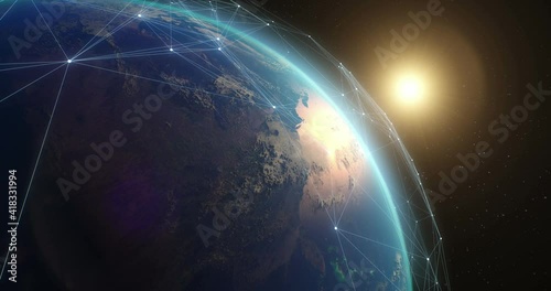 Earth covered with satellite network