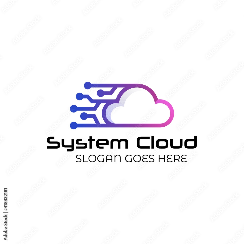 system cloud modern technology logos, cloud tech, cloud connection, data cloud symbol icon design system cloud modern technology logos, cloud tech, cloud connection, data cloud symbol icon design