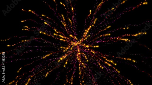 Fireworks beautiful illustration on plain black background