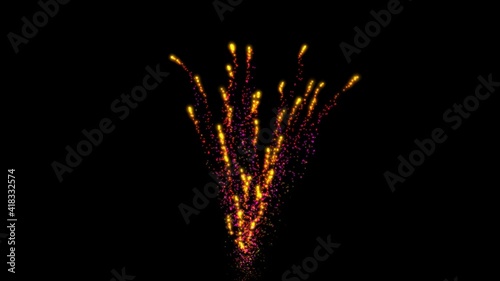 Fireworks beautiful illustration on plain black background