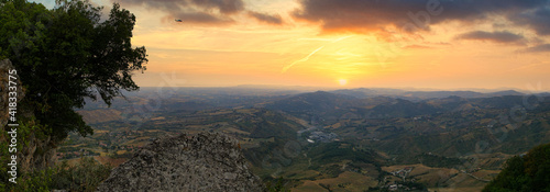 panoramic scenic view of the republic of San Marino at sunset © makam1969