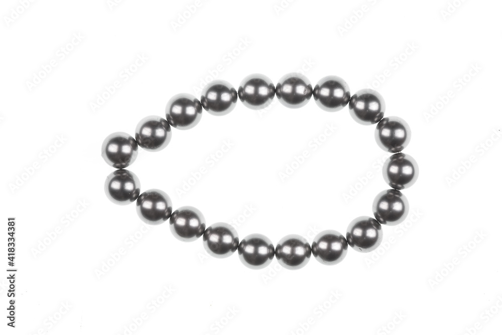 silver balls chain necklace isolated on white background silver balls chain necklace isolated on white background