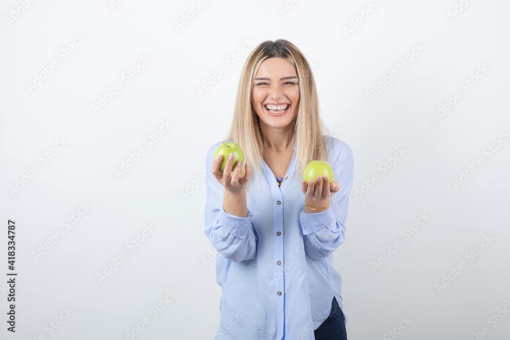 Portrait photo of a pretty attractive woman model standing Portrait photo of a pretty attractive woman model standing
