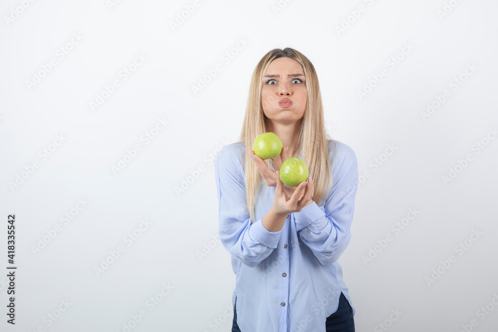 Portrait photo of a pretty attractive woman model standing Portrait photo of a pretty attractive woman model standing
