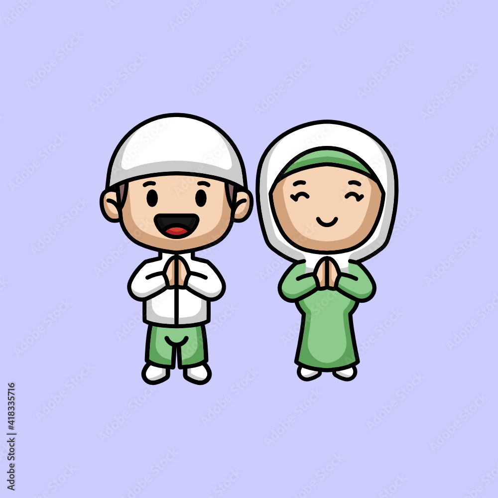 Ramadan Kareem cute mascot design card Ramadan Kareem cute mascot design card