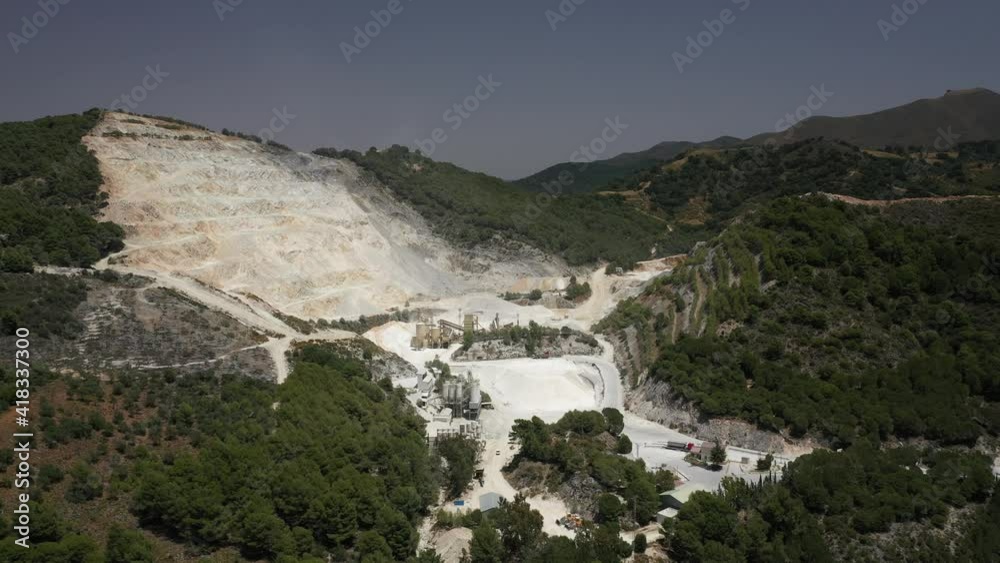 Aerial view of quarry digging, Spain. Aerial view of quarry digging, Spain.