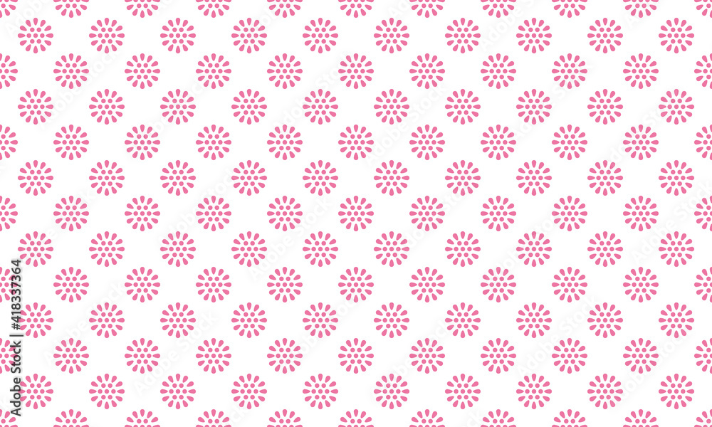 和柄素材　小菊文様　シームレスパターン　ピンク