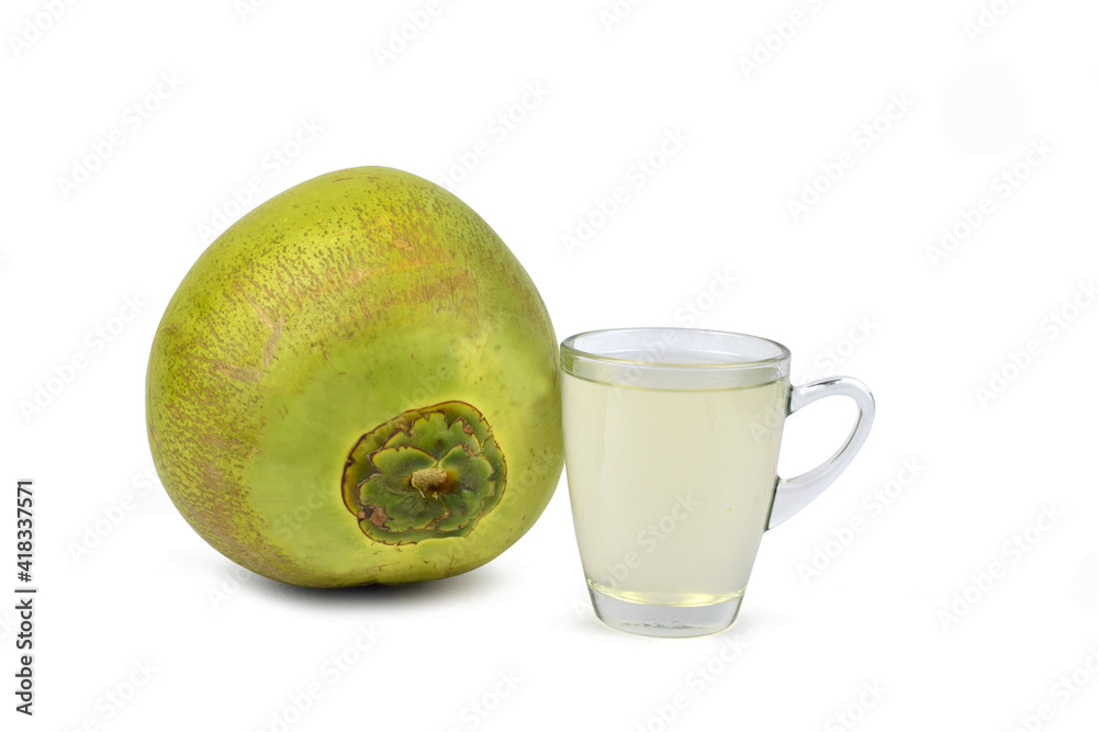 Fresh coconut water from garden isolated on white background Fresh coconut water from garden isolated on white background