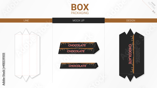 Box packaging and mockup die cut template