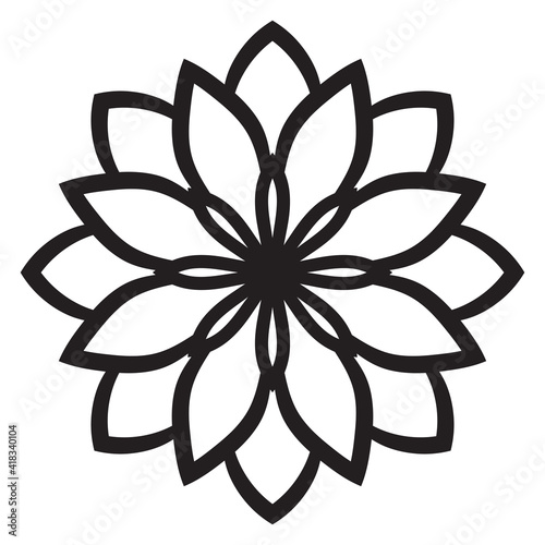 Cute Mandala. Ornamental round doodle flower isolated on white background. Geometric decorative ornament in ethnic oriental style.