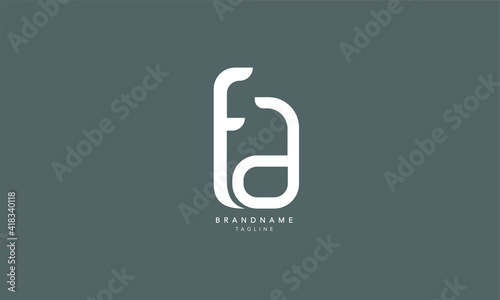 Alphabet letters Initials Monogram logo FA, AF, F and A